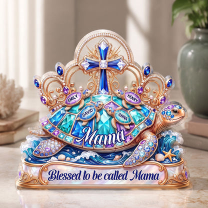Blessed To Be Called Mama - Personalized Acrylic Plaque GAPJS10003