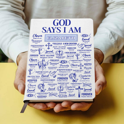 God Says I Am - Personalized Leather Cover Notebook GMJSNB200079