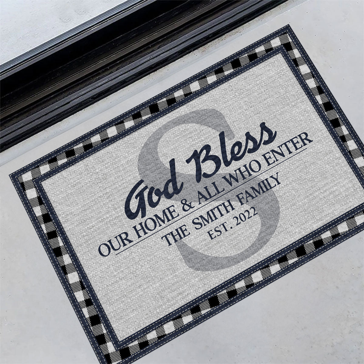 God Bless This Home - Personalized Doormat - Faithful Home Decor