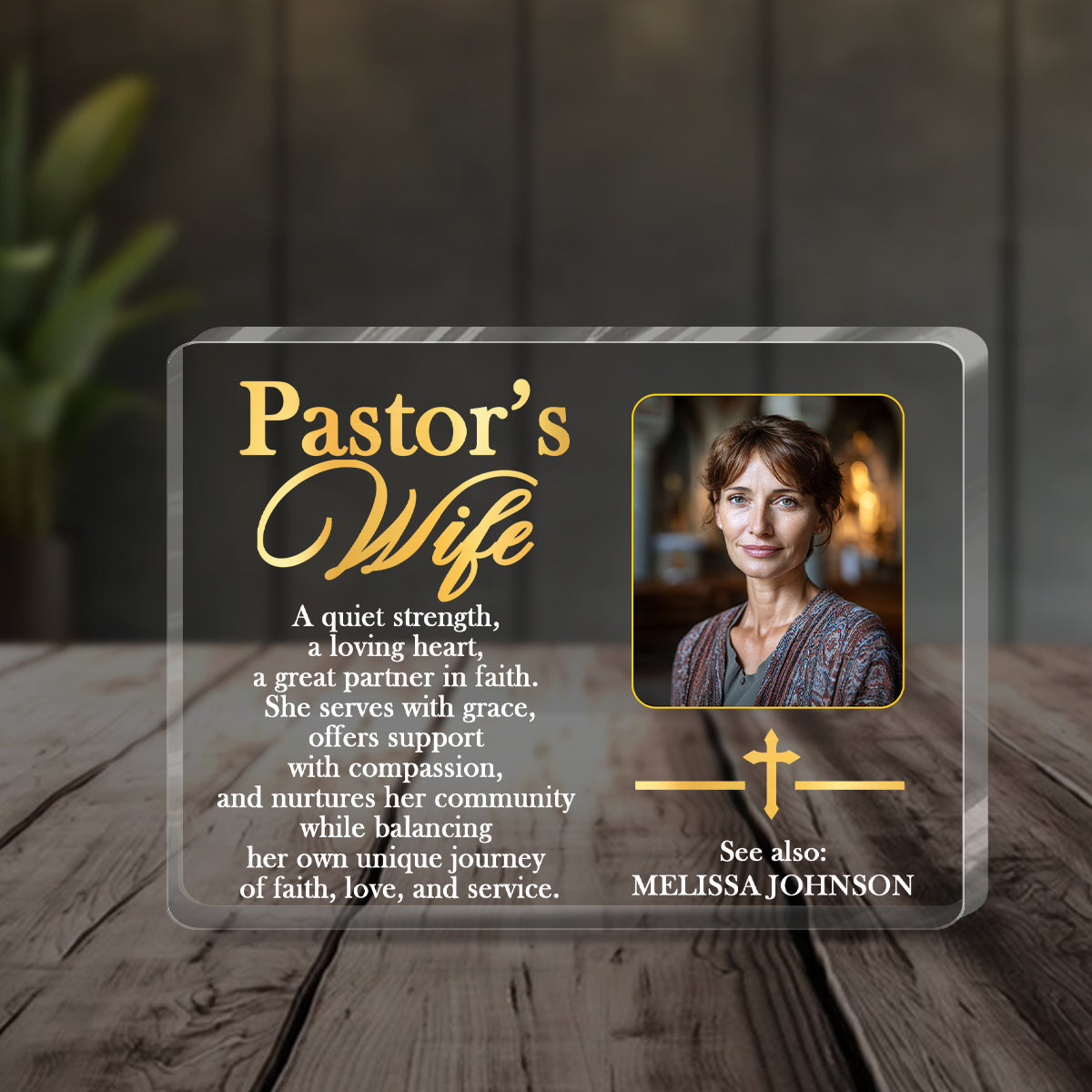 Love of God - Personalized Acrylic Plaque for Pastor's Wife GAPJS10216