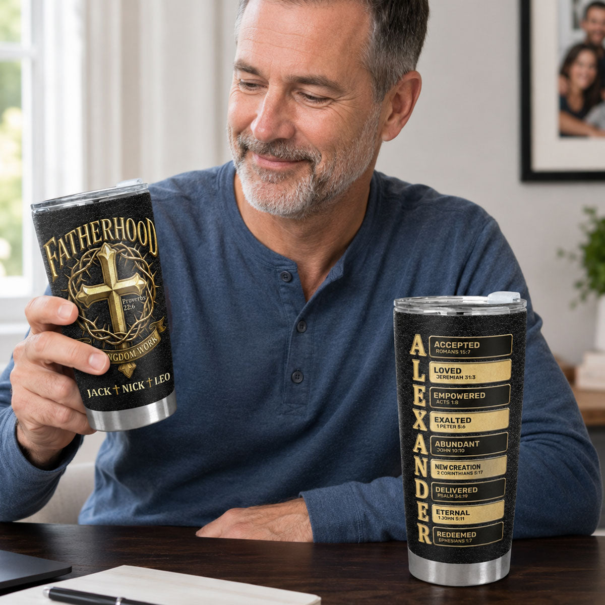 Fatherhood Is Kingdom Work - Personalized Stainless Steel Tumbler