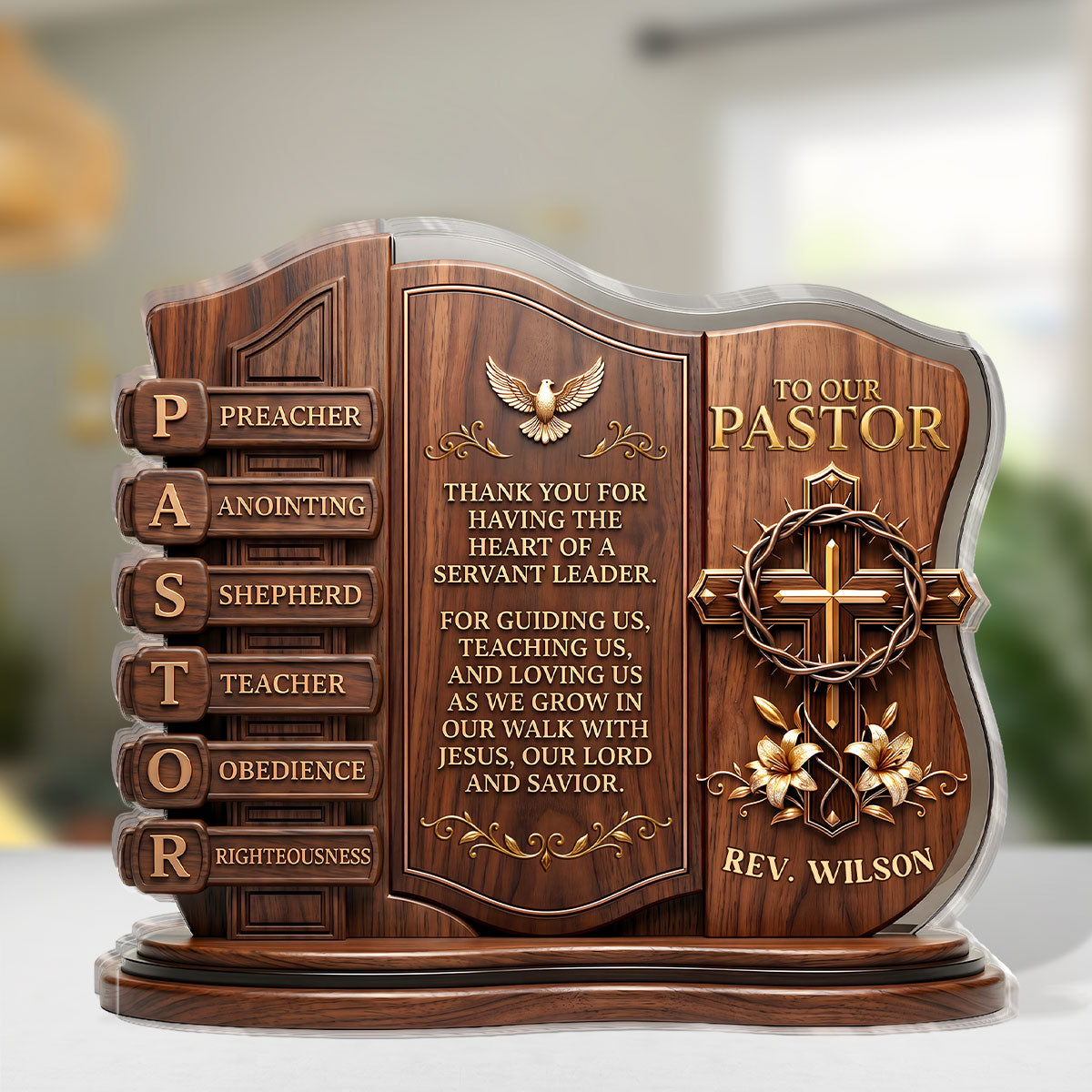 Heart Of A Servant Leader - Personalized Acrylic Plaque GAPJS10058