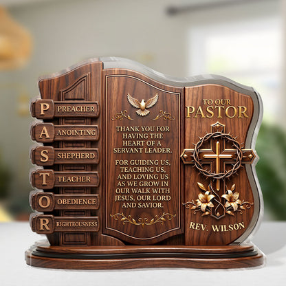 Heart Of A Servant Leader - Personalized Acrylic Plaque GAPJS10058