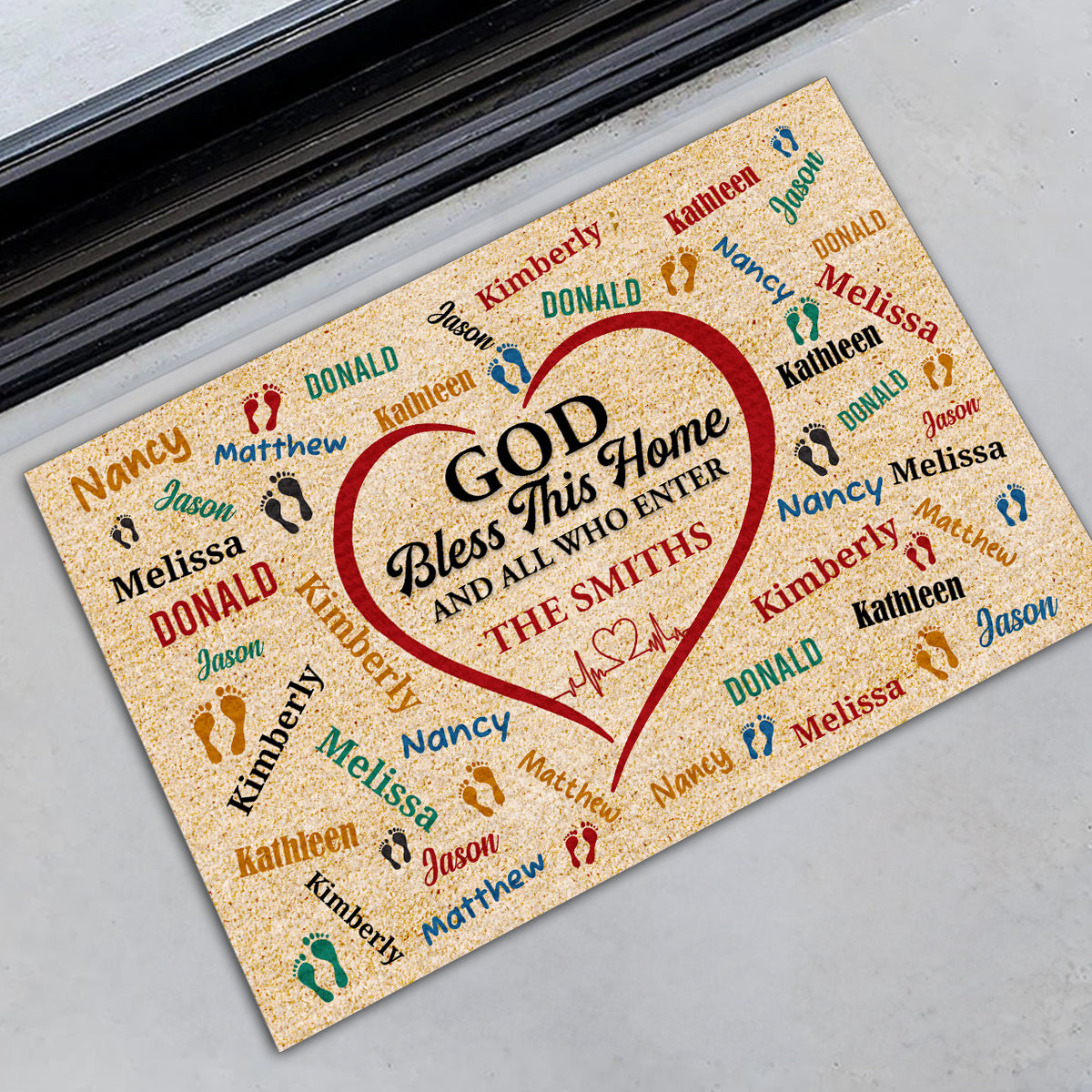 God Bless This Home - Personalized Doormat GDMJS10069