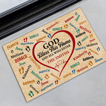 God Bless This Home - Personalized Doormat GDMJS10069