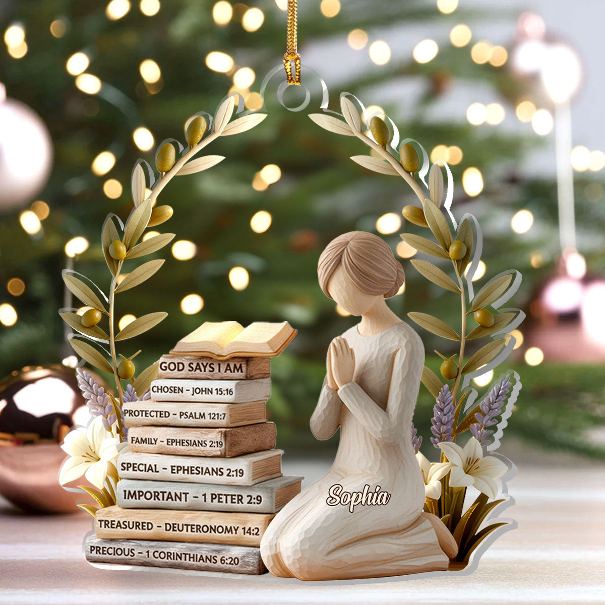 God Says I Am - Personalized Acrylic Ornament - Gift for Her GOJS10309