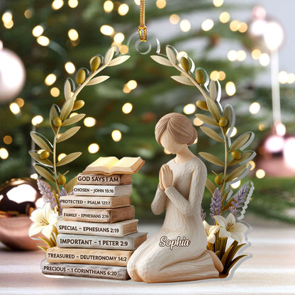 God Says I Am - Personalized Acrylic Ornament - Gift for Her GOJS10309