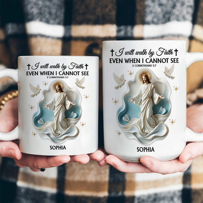 Walk By Faith Personalized Ceramic Coffee Mug