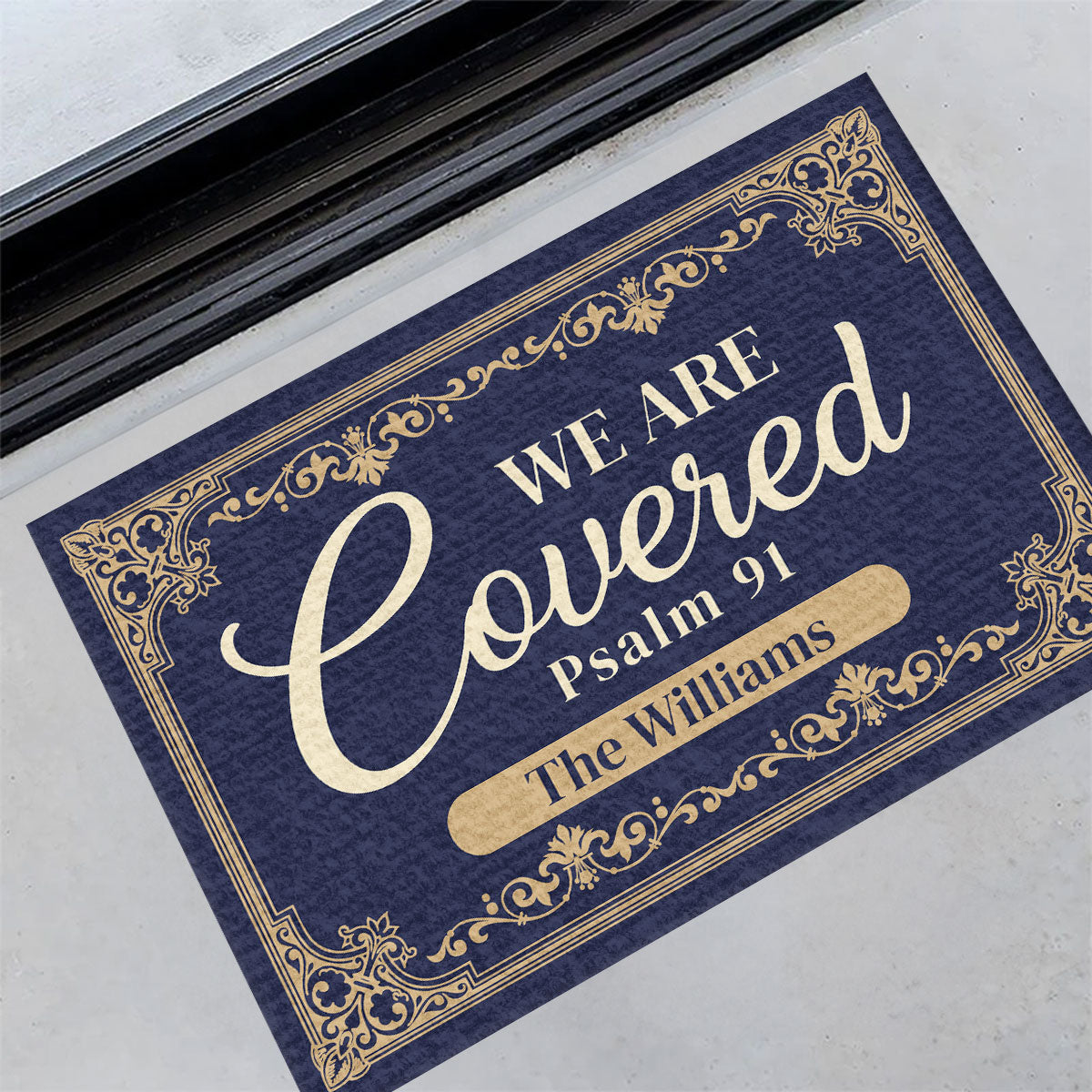 Psalm 91 - Personalized Doormat for Family