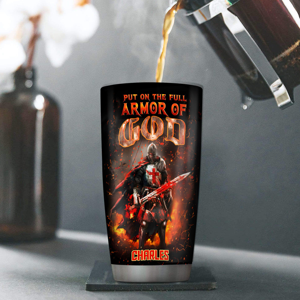 Full Armor of God - Personalized Tumbler - Christian Faith Gift