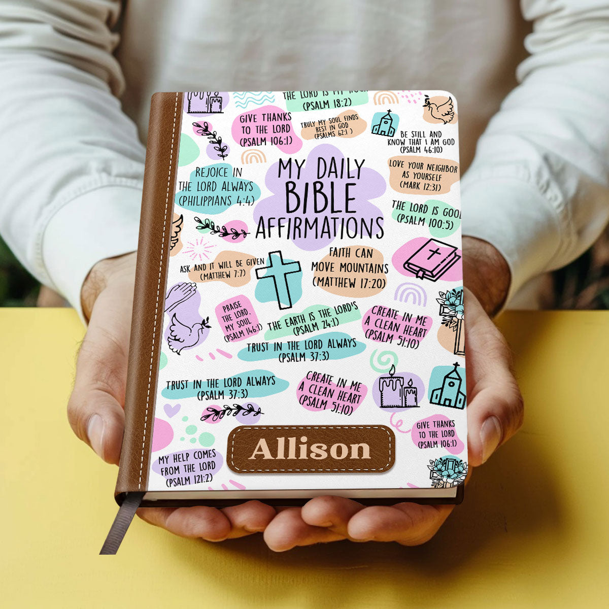 My Daily Bible Affirmations - Personalized Leather Notebook GMJSNB200071