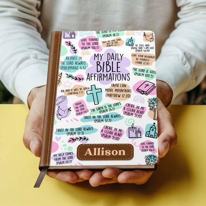 My Daily Bible Affirmations - Personalized Leather Notebook GMJSNB200071