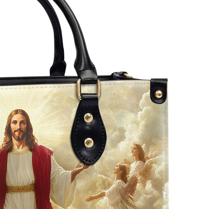 Christ Rising in Majesty - Leather Handbag - Inspirational Christian Accessory GMJSLB200099