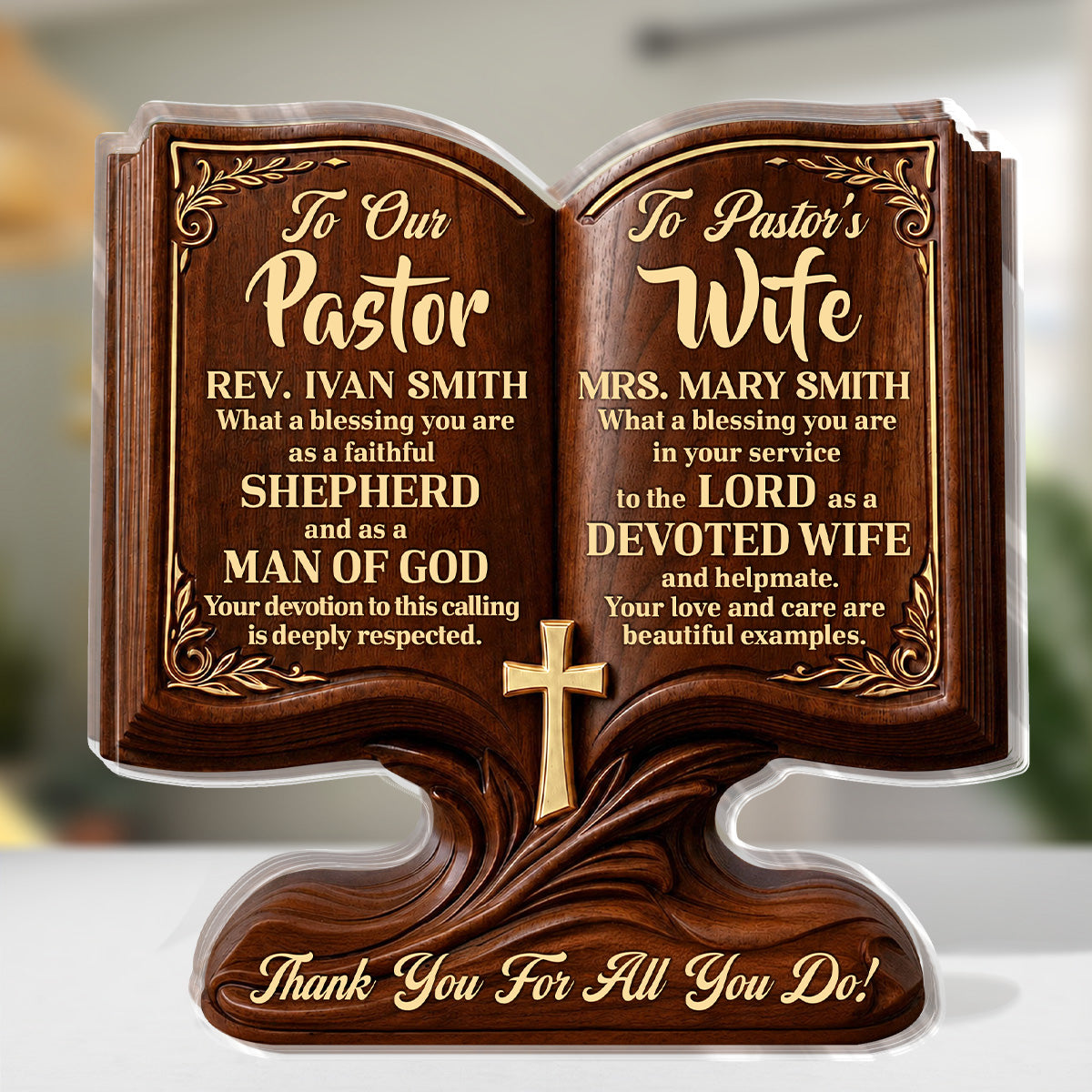 Two Hearts One Calling - Personalized Acrylic Plaque - Christian Faith Keepsake GAPJS10031