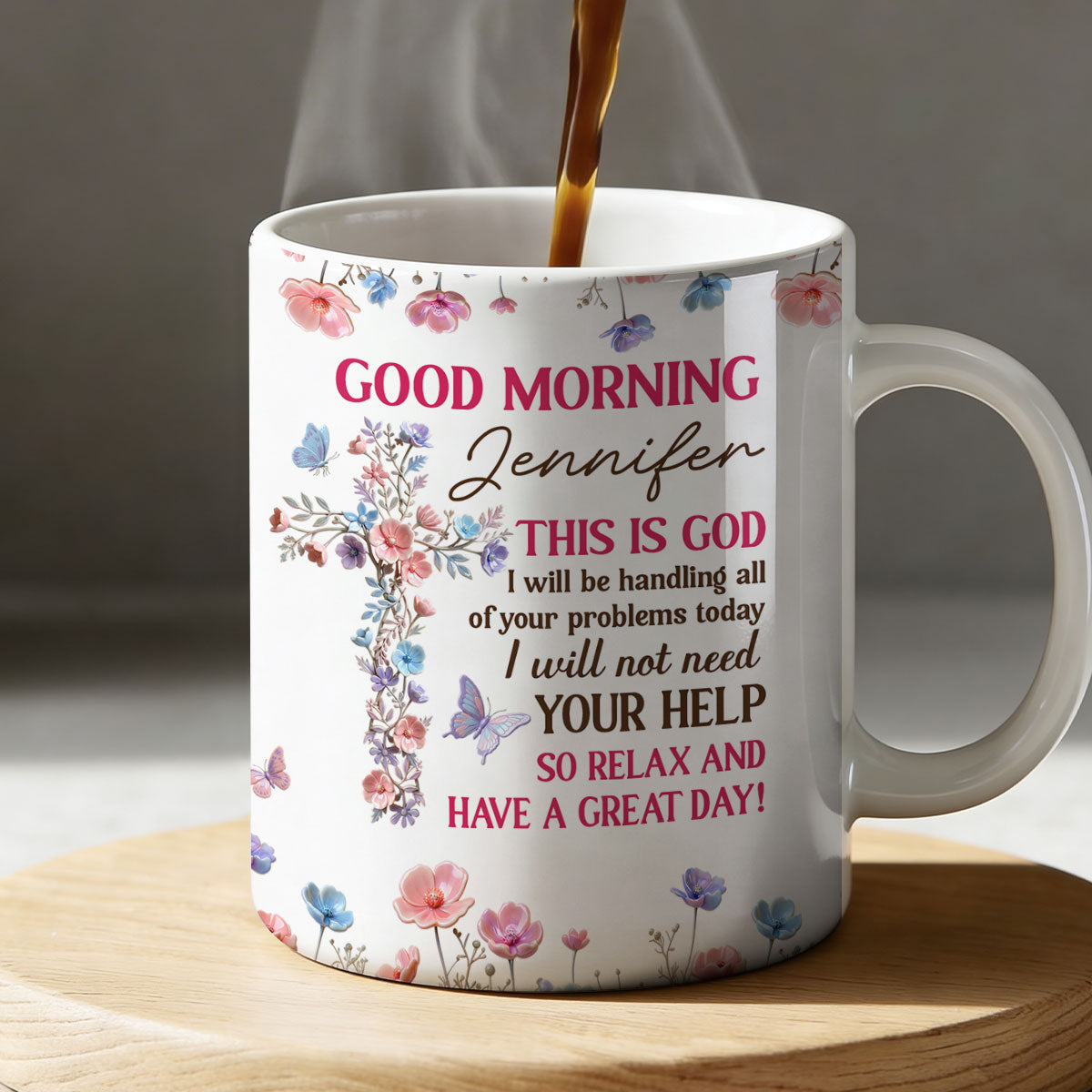 God Handles You Relax - Personalized Coffee Mug - Gift For Her GMGJS10048