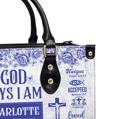 Faith Quote - Personalized Leather Handbag GMJSLB200089