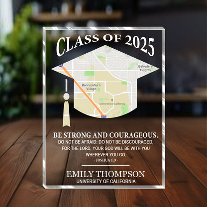God Will Be With You - Inspirational Acrylic Keepsake - Personalized Gift for Graduate GAPJS10275