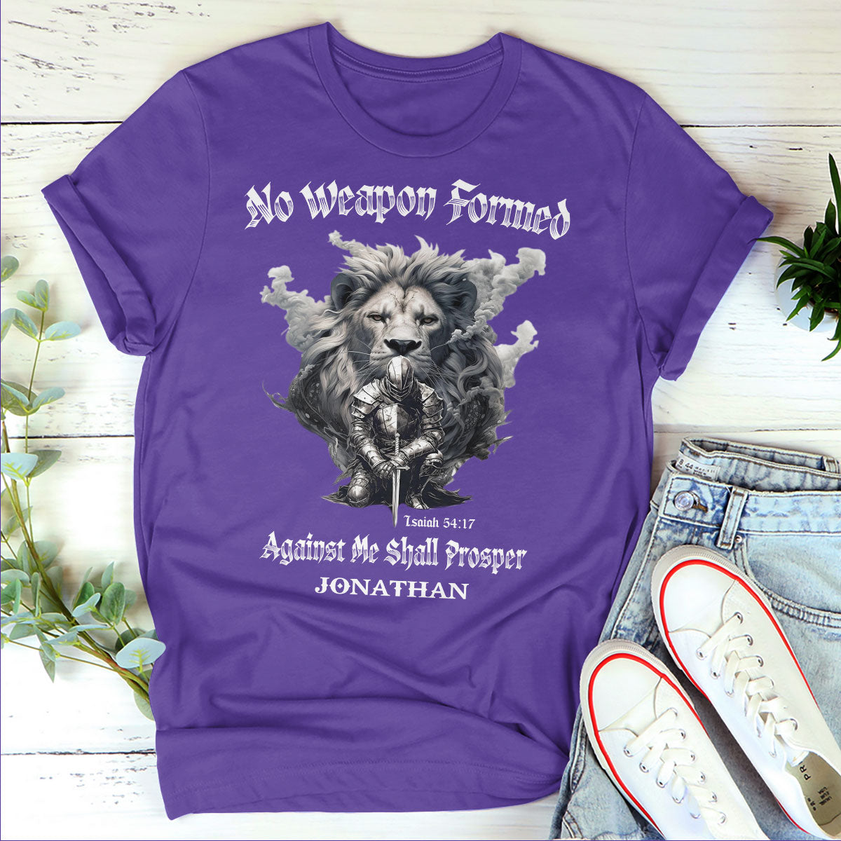 No Weapon Formed Against Me Shall Prosper - Personalized Unisex T-shirt GMJSTS200073