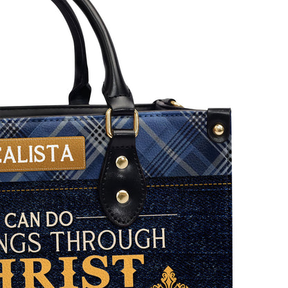 I Can Do All Things Christian - Personalized Leather Handbag GMJSLB200103