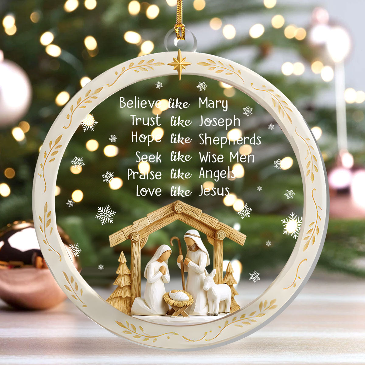 Nativity Christmas - Acrylic Ornament - Christian Inspirational GOJS10346