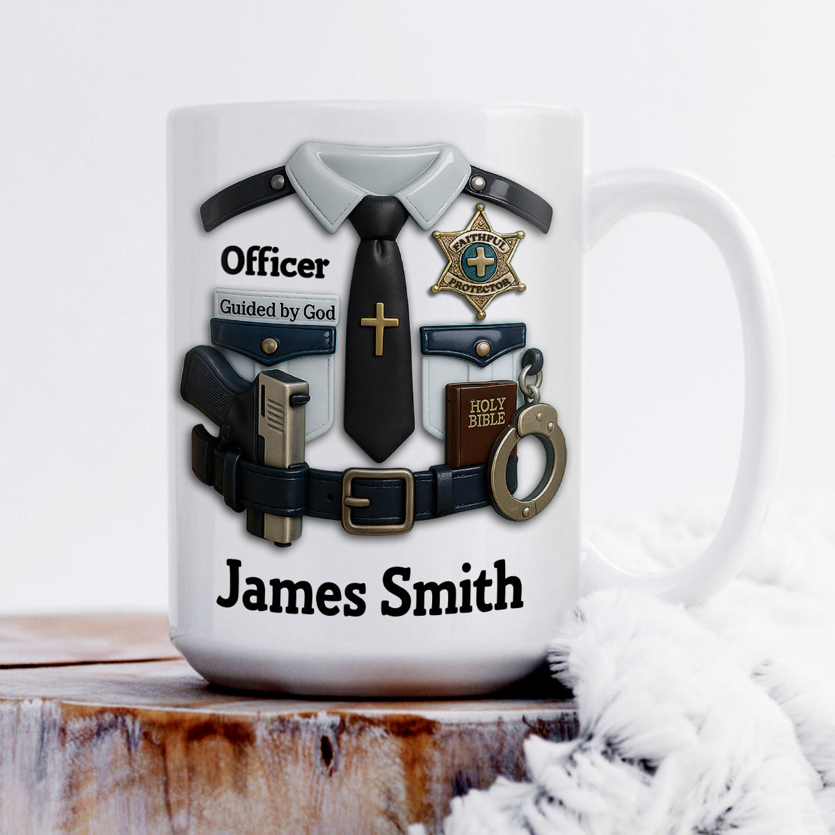 Shielded By Faith - Personalized Ceramic Coffee Mug