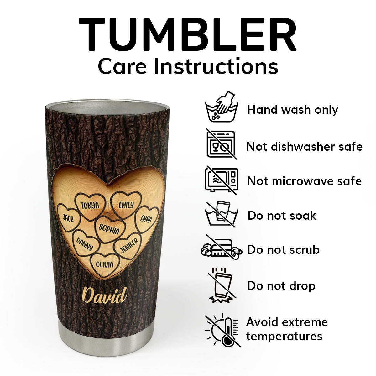 Family Love - Personalized Stainless Steel Tumbler