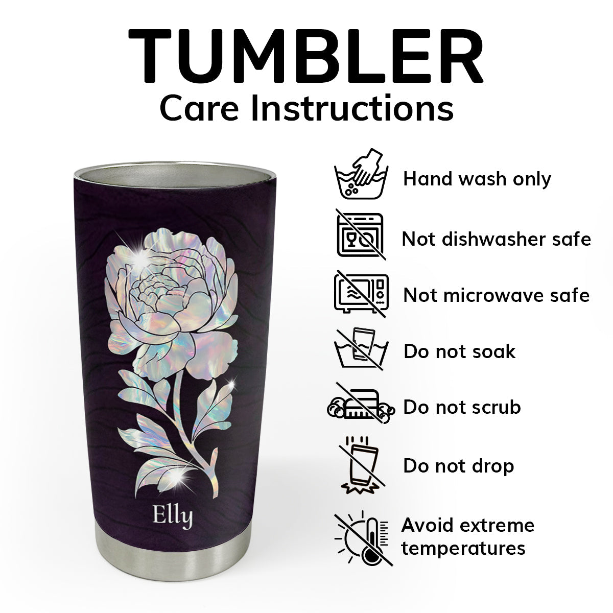 Gift For Women - Be Still And Know That I Am God - Personalized Stainless Steel Tumbler 20oz Floral Faithful