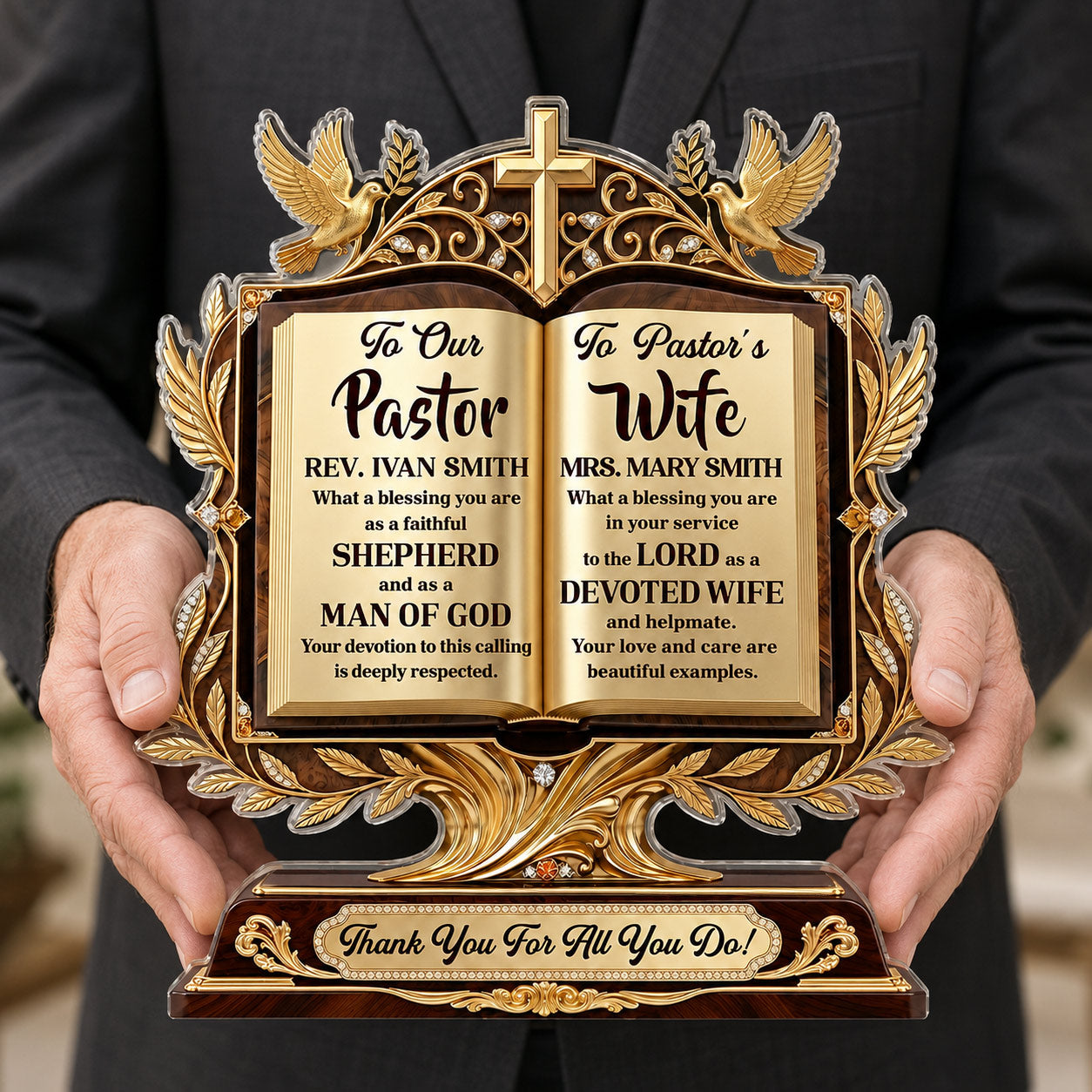 A Pastor After God’s Heart - Personalized Acrylic Plaque GAPJS10028