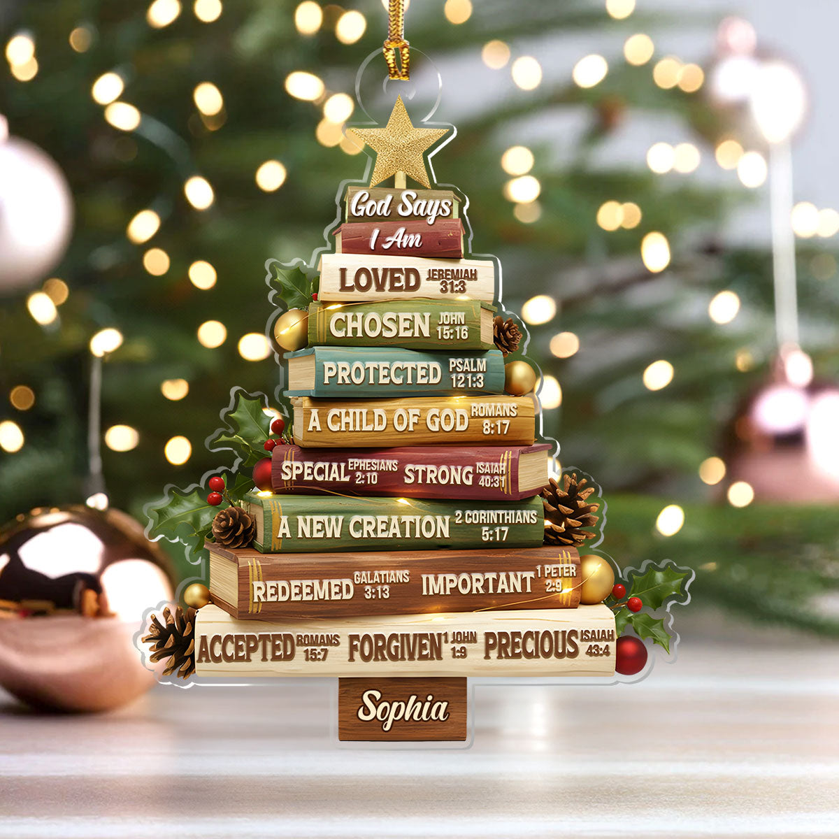 God Says I Am - Personalized Acrylic Ornament GOJS10320