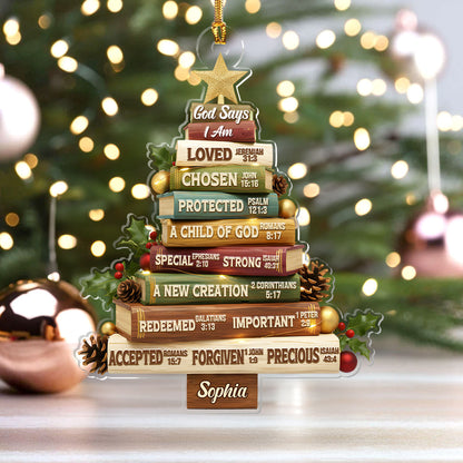 God Says I Am - Personalized Acrylic Ornament GOJS10320
