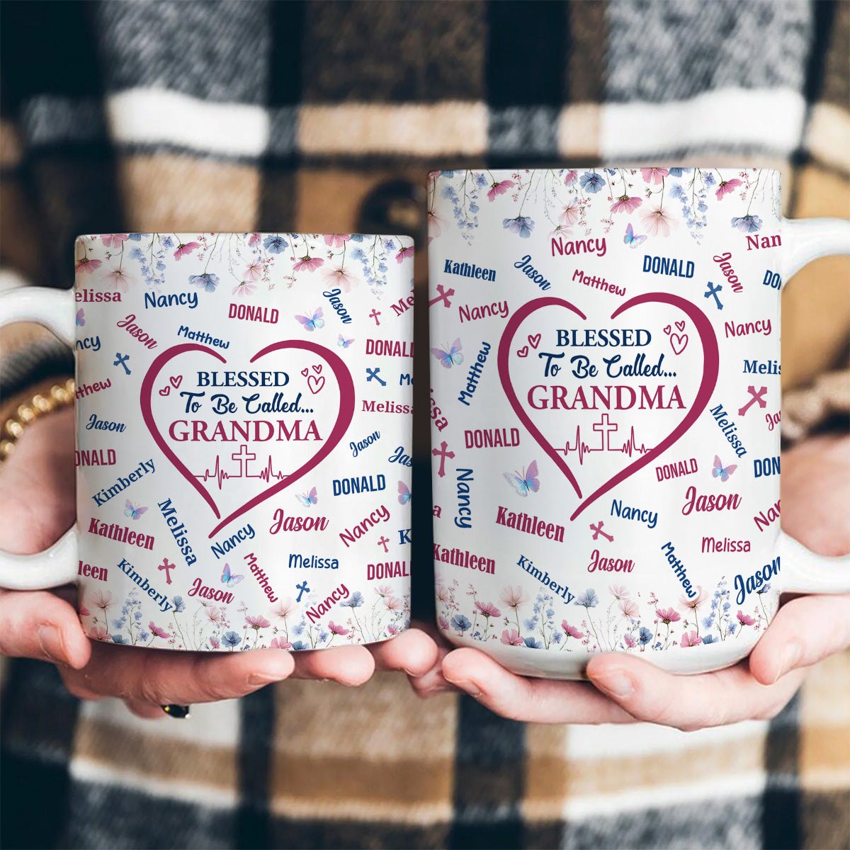 Blessed To Be Called Grandma - Personalized Ceramic Coffee Mug