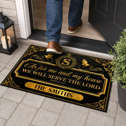 Faith Over Our Home - Personalized Doormat - Christian Home Decor GDMJS10001