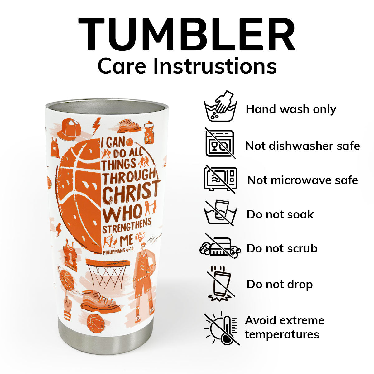 I Can Do All Things Through Christ - Personalized Tumbler