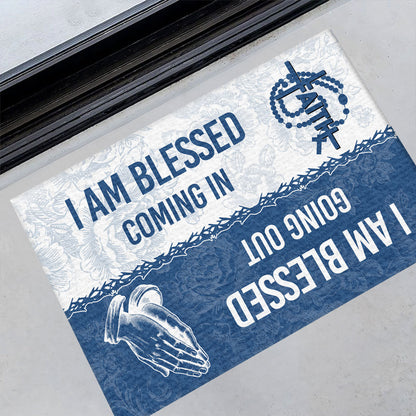 I Am Blessed Coming In - Inspirational Faith Doormat GDMJS10077