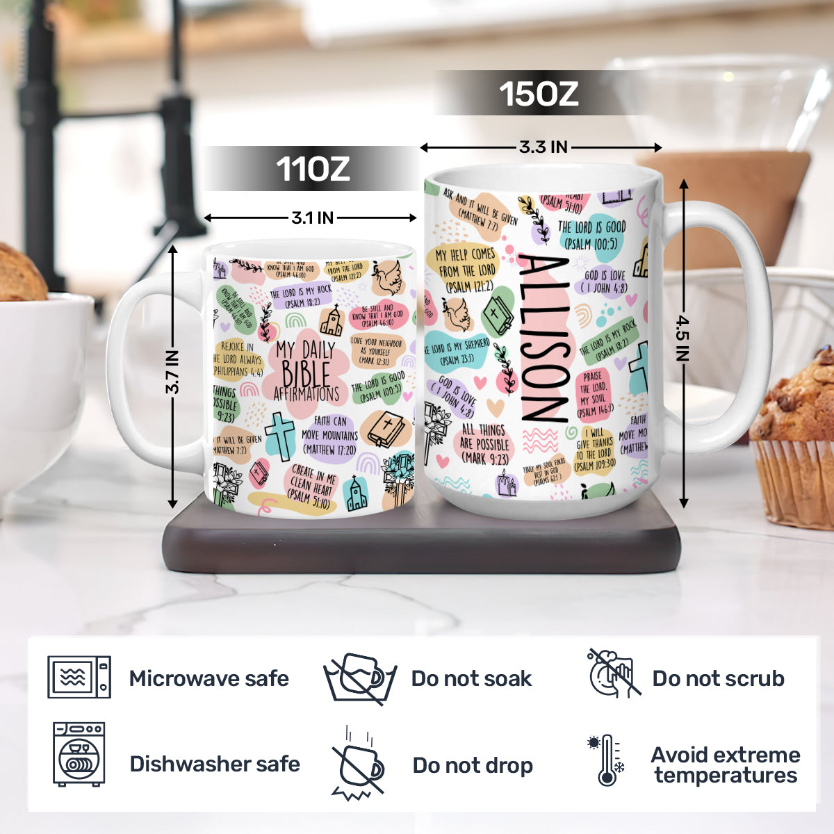 Faith-Inspired Custom Name Coffee Mug - Personalized Gift for Men and Women