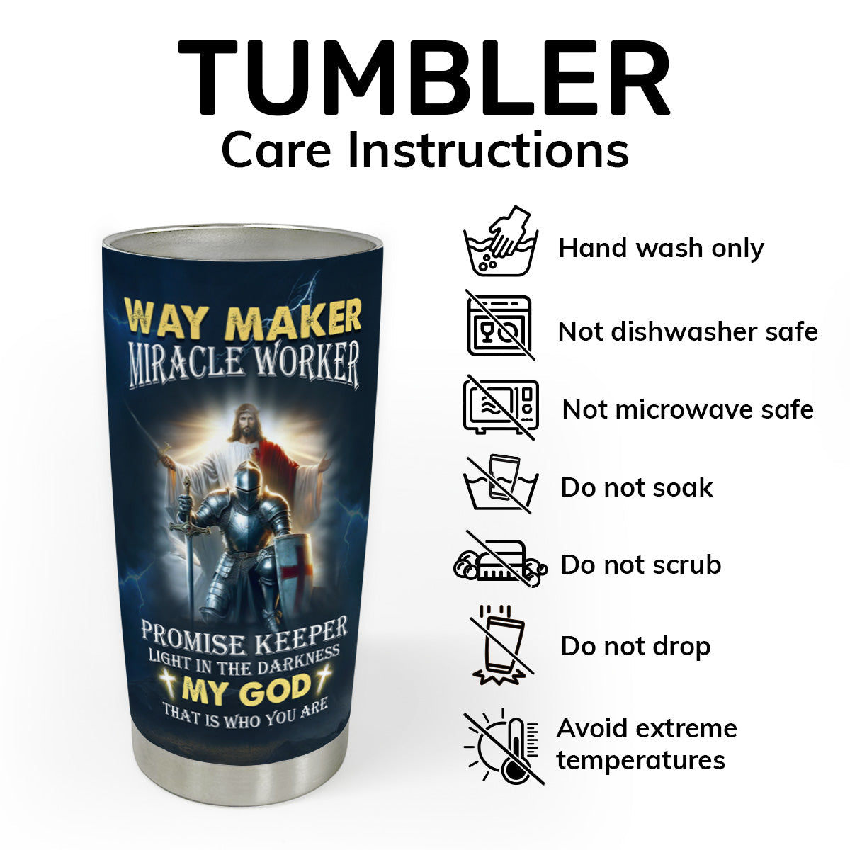 Way Maker Miracle Worker - Personalized Stainless Steel Tumbler