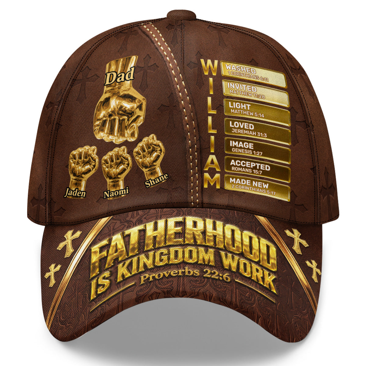 Fatherhood Is Kingdom Work - Personalized Classic Cap