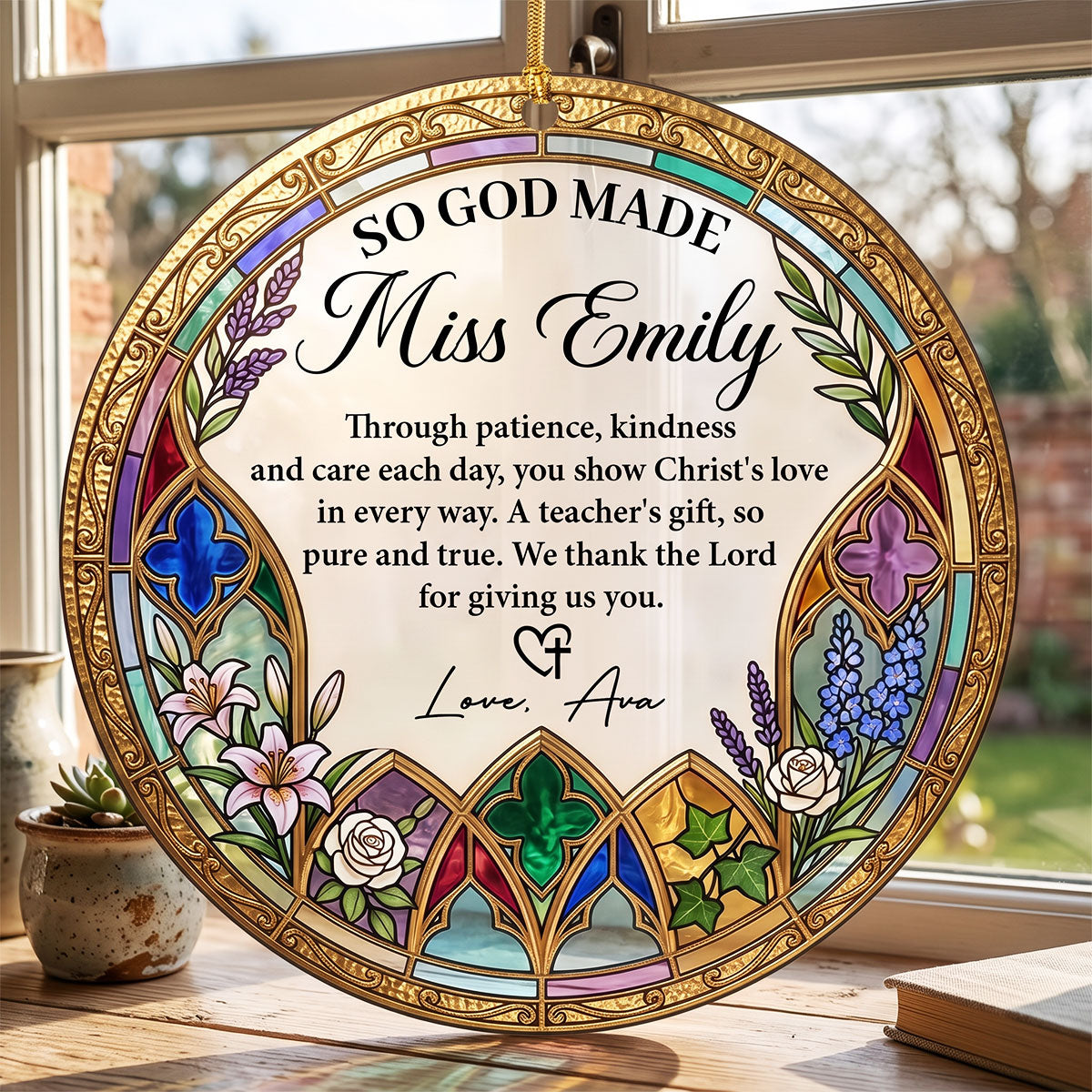 Christ's Love In Every Way - Personalized Suncatcher Ornament GOJS10360