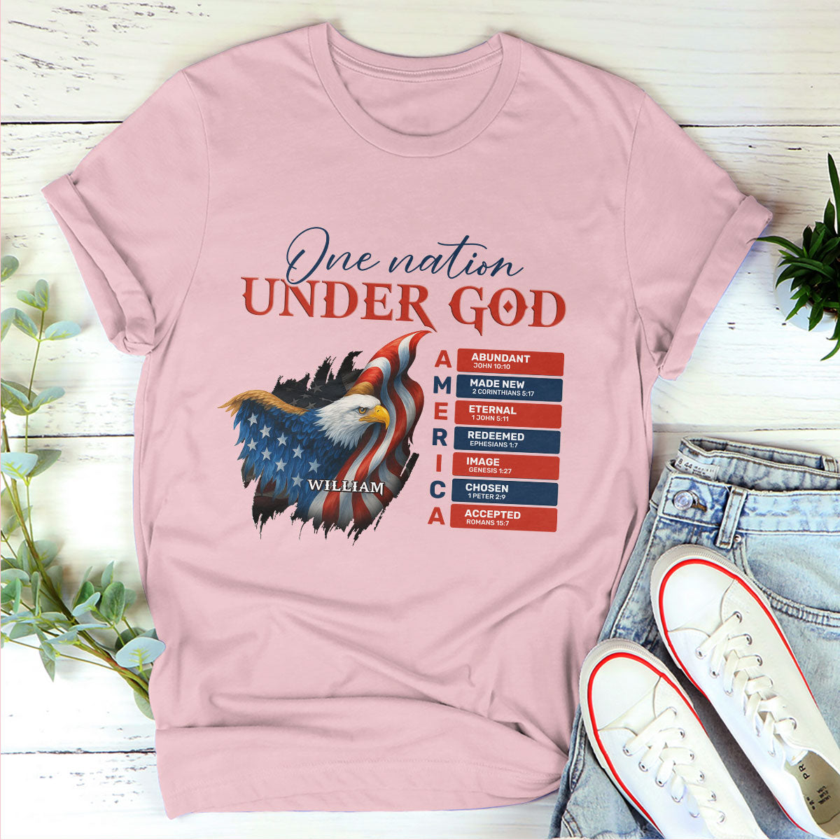 One Nation Under God - Personalized 2D Unisex T-shirt GMJSTS200060