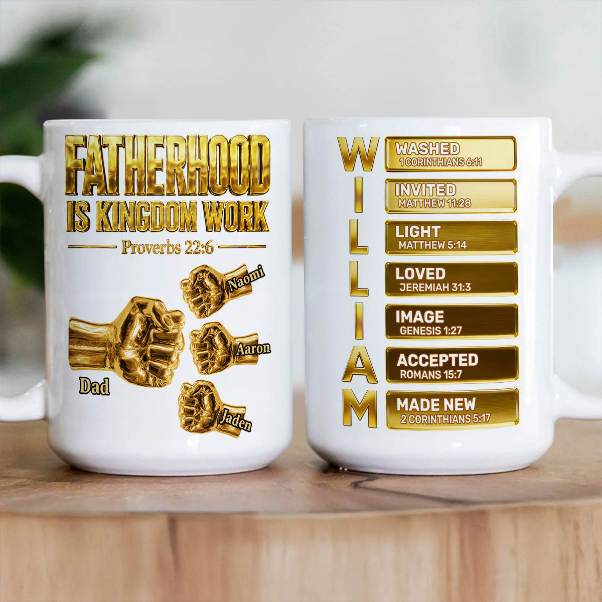 Fatherhood Is Kingdom Work - Personalized Coffee Mug