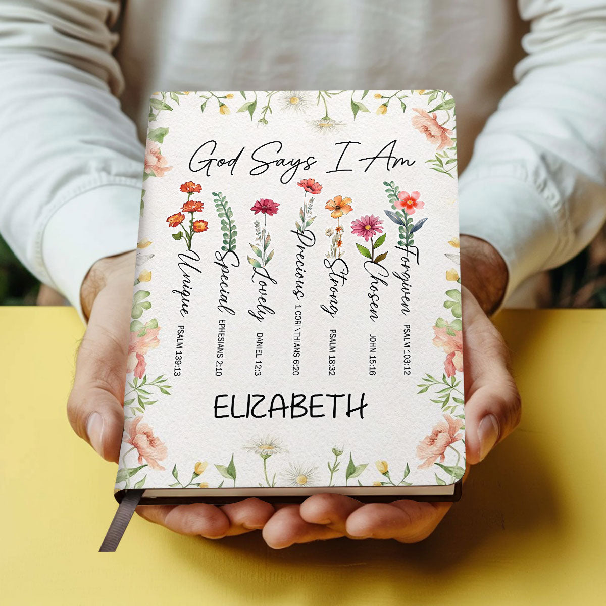 God Says I Am - Personalized Leather Cover Notebook GMJSNB200119