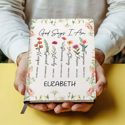 God Says I Am - Personalized Leather Cover Notebook GMJSNB200119