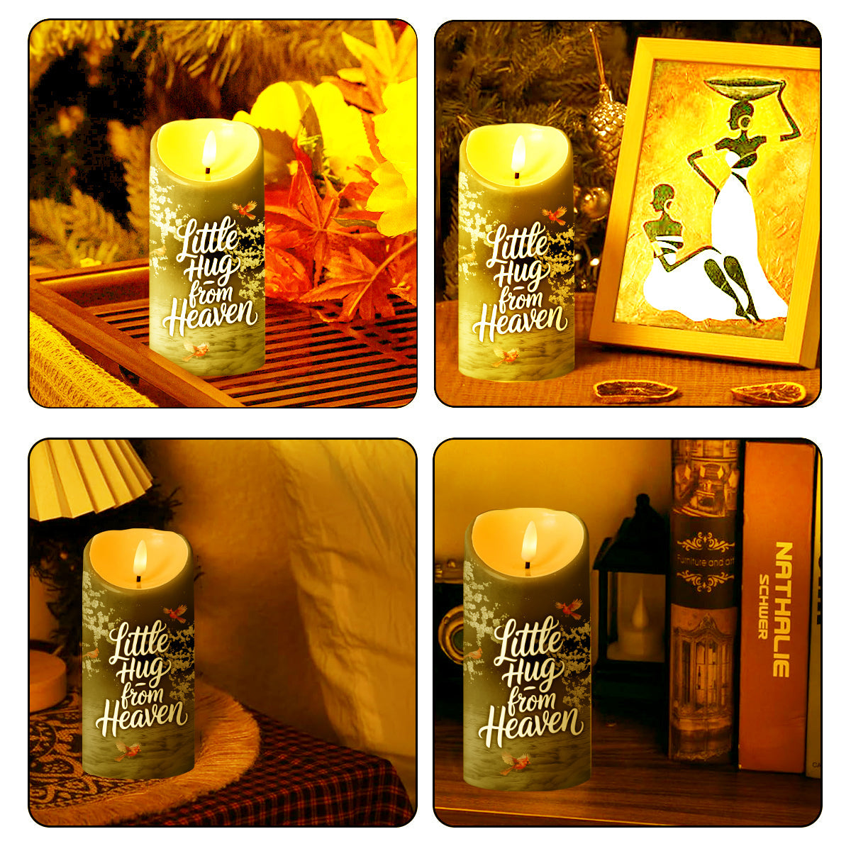 Little Hug From Heaven - Personalized Flameless LED Candle Memorial Keepsake