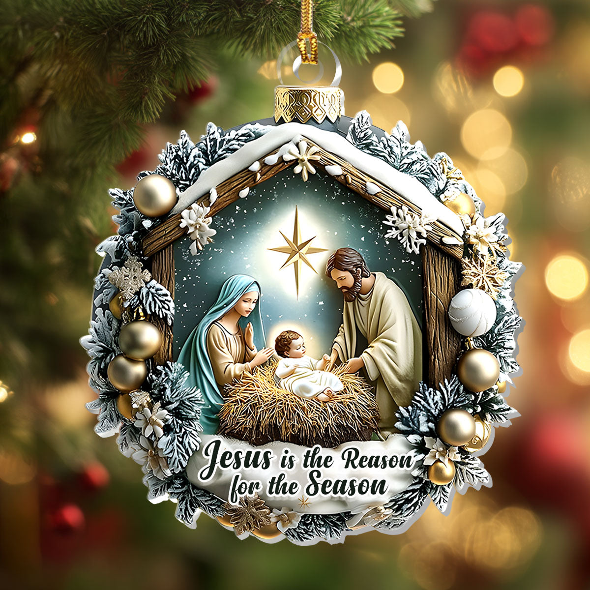 Christ Our Reason - Acrylic Ornament - Christian Faith Keepsake GOJS10300