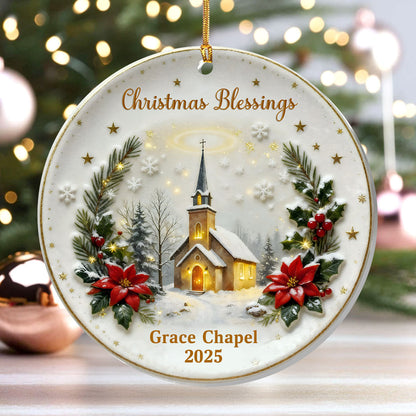 Christmas Blessings - Personalized Acrylic Ornament - Gift for Family GOJS10295