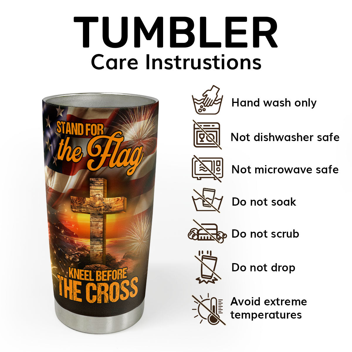 Stand For The Flag - Personalized Stainless Steel Tumbler
