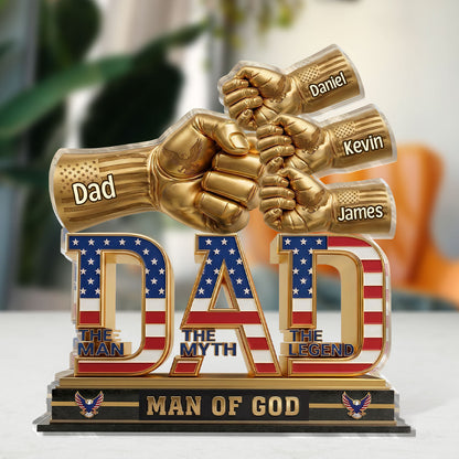 Dad The Man The Myth The Legend - Custom Shaped Acrylic Plaque GAPJS10048