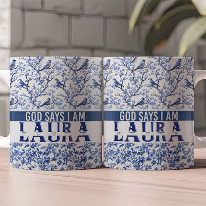 God Says I Am - Personalized Ceramic Coffee Mug