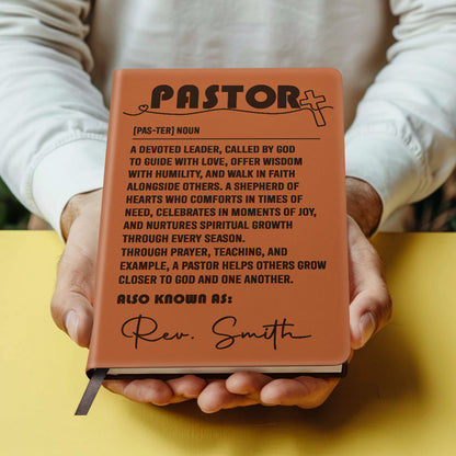 Faith-Inspired Personalized Leather Notebook - Gift for Pastor GMJSNB200060