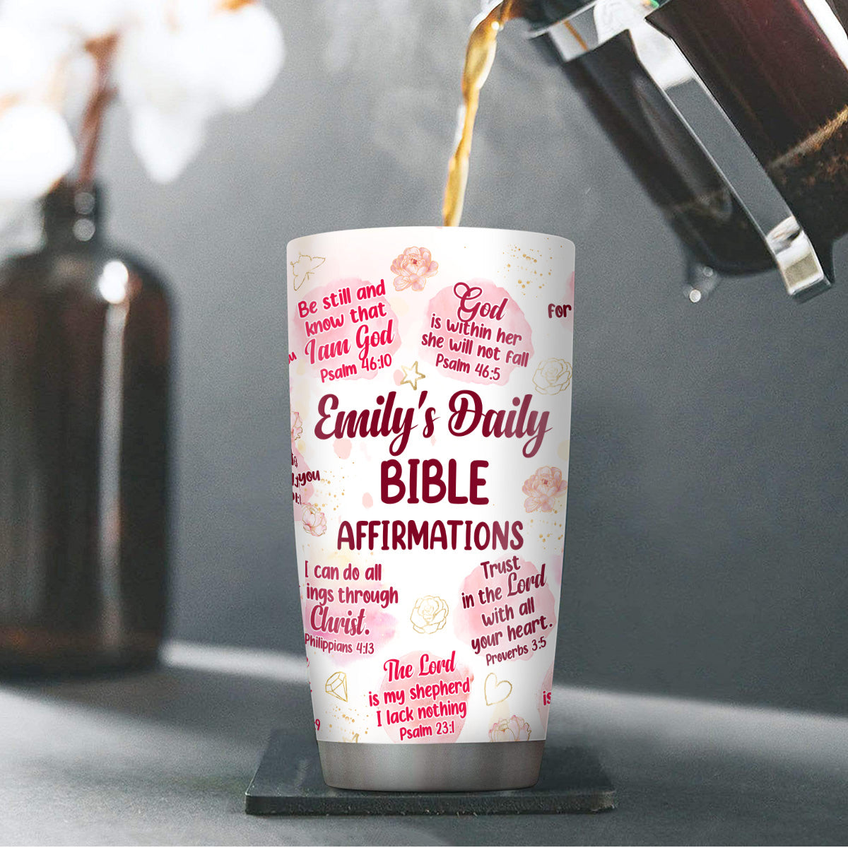 Faith-Inspired Gift for Women - Personalized Stainless Steel Tumbler